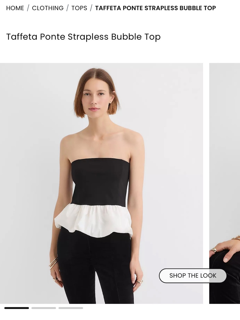 Strapless Bubble Top in Black and White